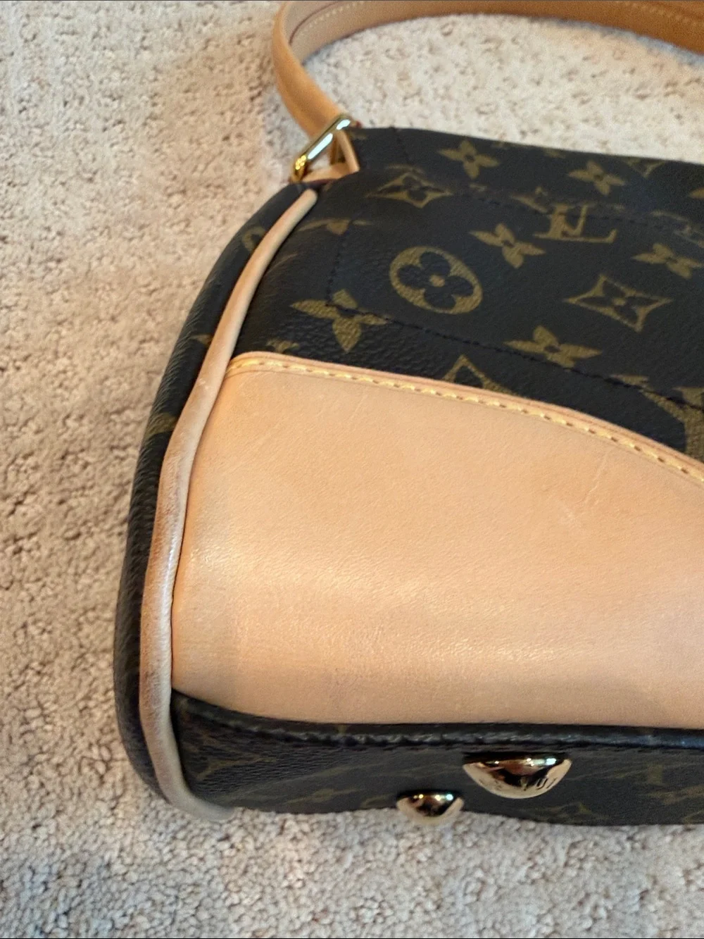 Louis Vuitton Beverly Monogram Shoulder Bag in Brown and Tan with Gold Hardware - Picture 6 of 15